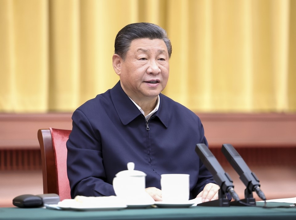 2024年3月20日下午，中共中央總書記、國家主席、中央軍委主席習近平在湖南省長沙市主持召開新時代推動中部地區(qū)崛起座談會并發(fā)表重要講話。新華社記者 鞠鵬 攝 